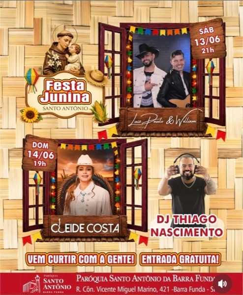 Cartaz da Festa Junina Santo Antônio