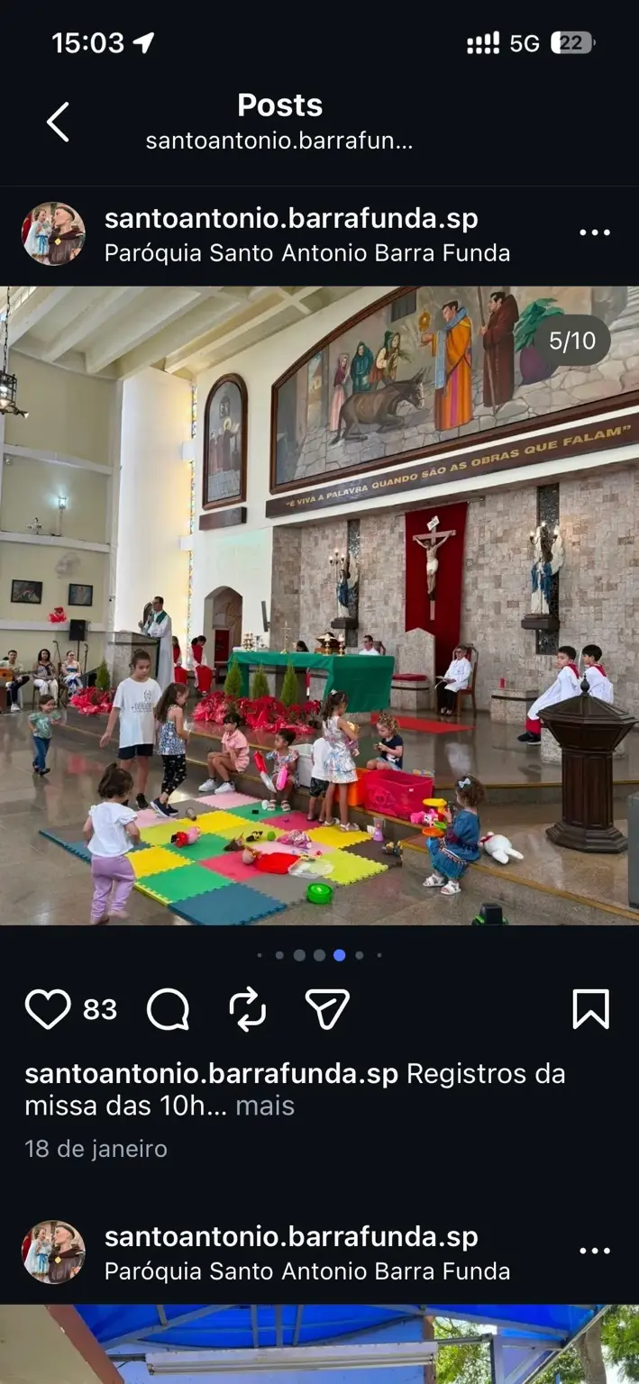 Crianças no encontro paroquial