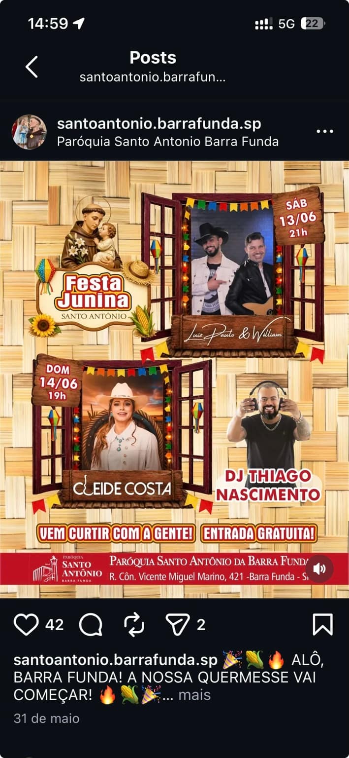 Festa e confraternização da comunidade